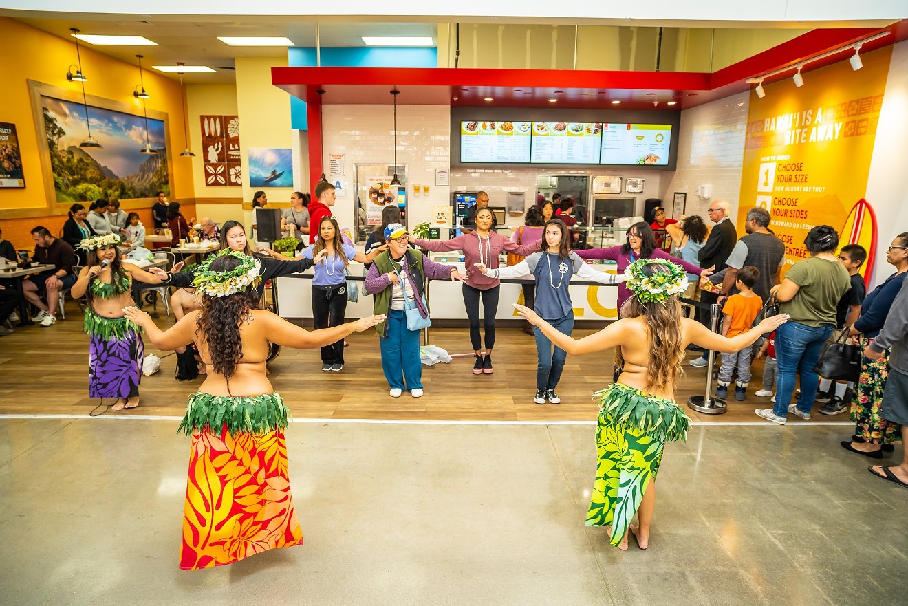 Hawaiian dancers usher in the new L&L in Aurora.