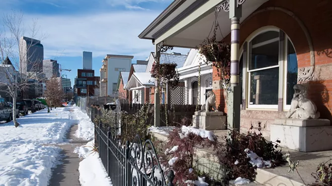 Snowy street in Denver