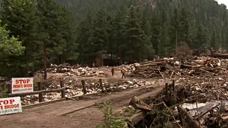 Image: A portion of the Poudre Canyon flood zone as seen over the weekend.