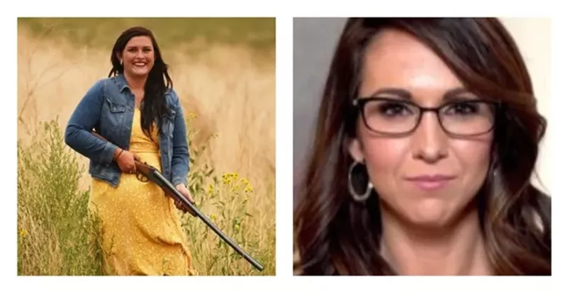 Image: Twitter pics of former Colorado state representative Brianna Buentello and U.S. Representative Lauren Boebert.
