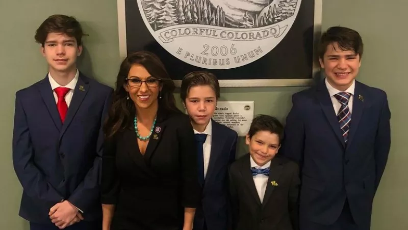 Image: Lauren Boebert says that the only U.S. Capitol tours she gave were to members of her own family, including her kids, seen in this photo she shared on January 3.