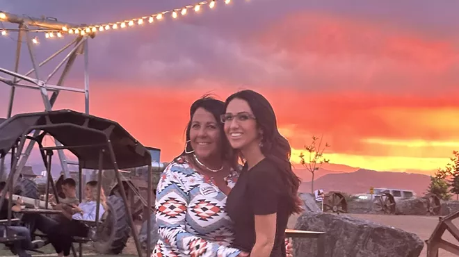 Congresswoman Lauren Boebert and her mom, Shawn Bentz, at her CD4 election party on June 25.