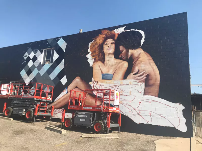 Image: The mural is a collaboration among three local artists.