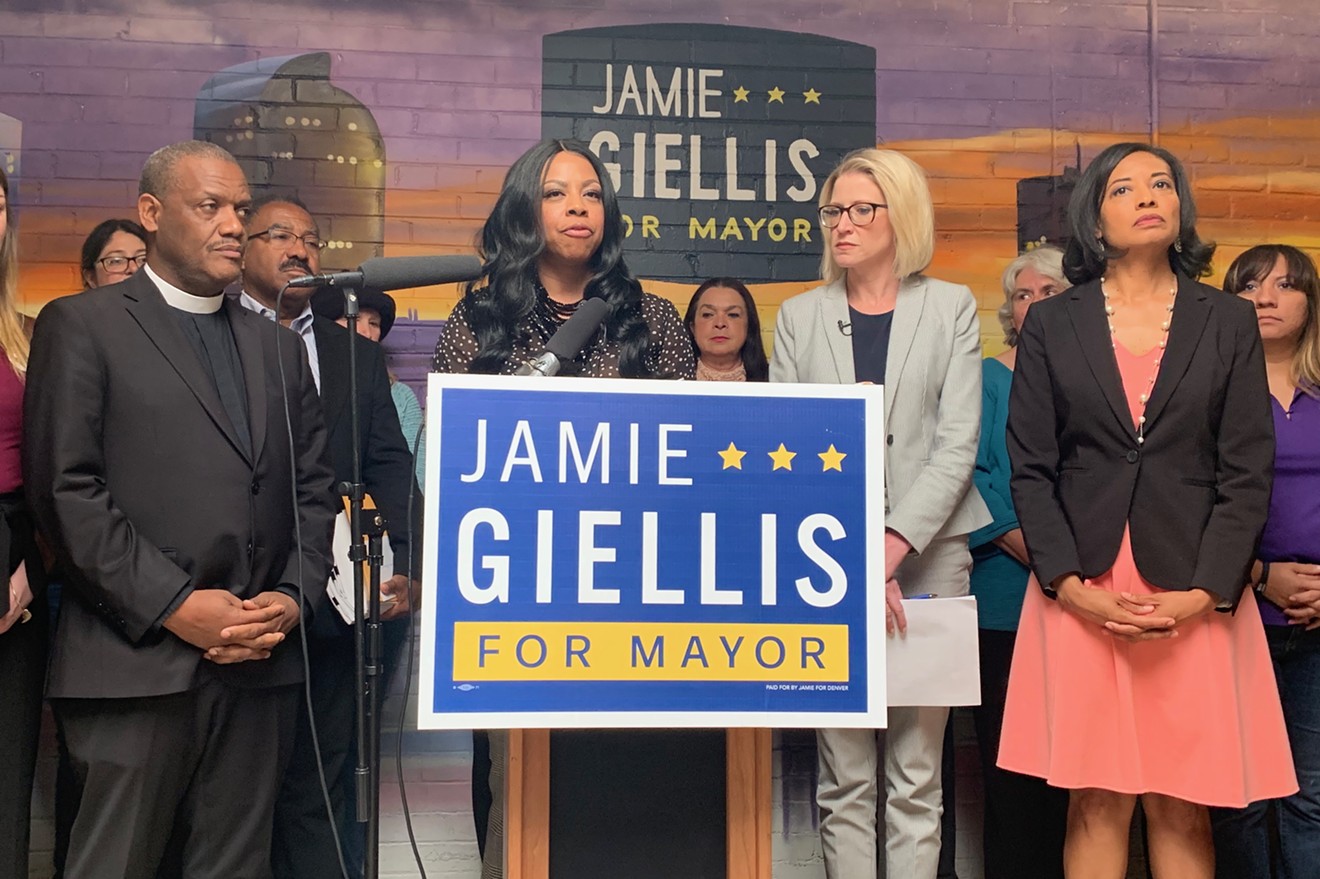 Leslie Branch-Wise endorsed Jamie Giellis for mayor at a May 29 press conference.