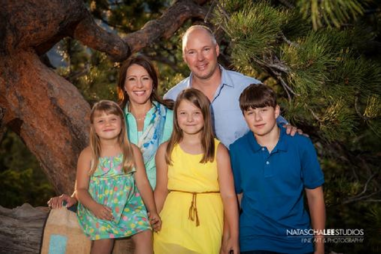 Senator Kevin Priola with his wife and three of his four children.