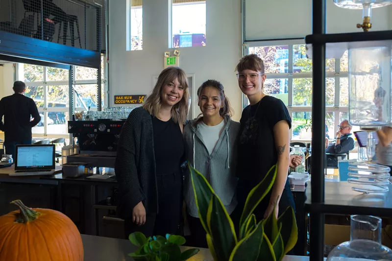 Image: Lost City baristas Olivia Broughton (from left), Christine Negreanu and Mairead Zigulich.