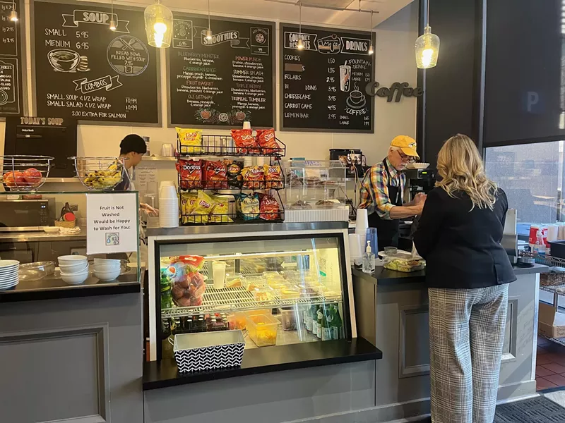 Image: an ordering counter at a deli