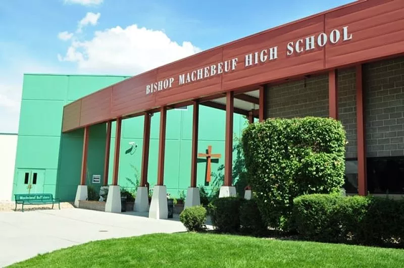 Image: Bishop Machebeuf High School is located at 458 Unita Street.