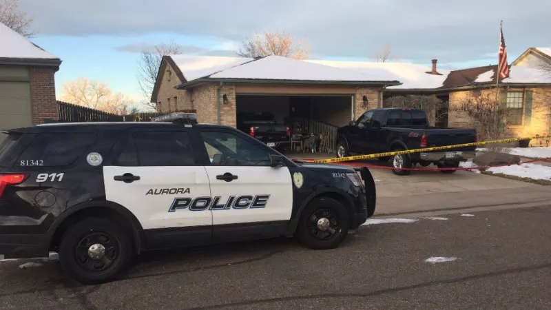 Image: Police at the scene of this morning's shooting.