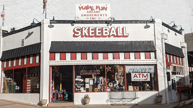 An arcade storefront