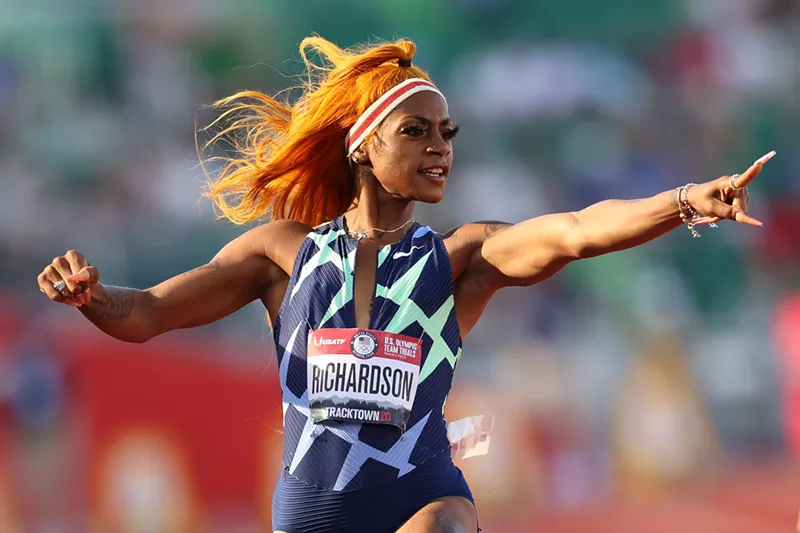 Image: Sha'Carri Richardson at the Olympics track and field trials.