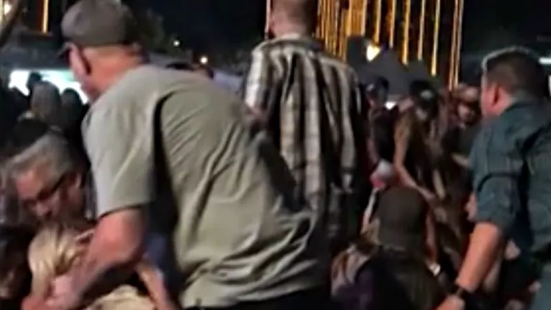 Image: A screen capture from a video taken in the immediate aftermath of the Las Vegas mass shooting.