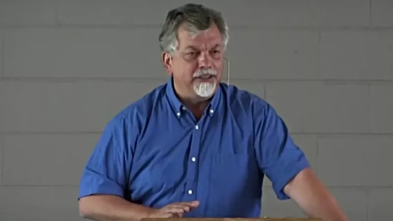 Image: Bob Enyart delivering a recent sermon at Denver Bible Church.