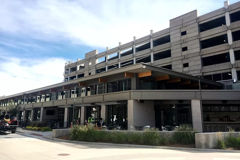 Image: Workers put the final touches on Junction Food & Drink.