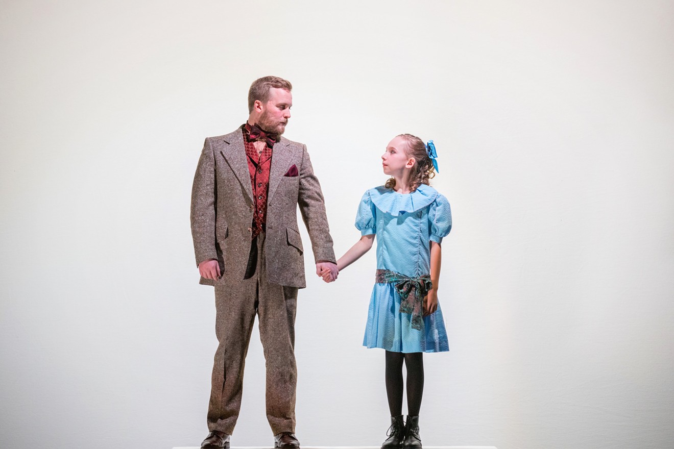 Cameron Varner as Woodnut and Ella Madison as Iris in The Nether, Benchmark Theatre Company's first major production.