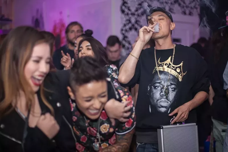 Image: The Glitter Bong Bash celebrates cannabis and gay rights at Tetra 9, a private cannabis club in Denver.