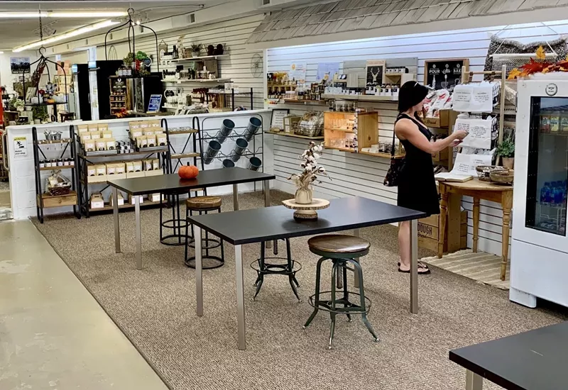 Image: A customer shops in Mercantile by Farmgirl Foods.