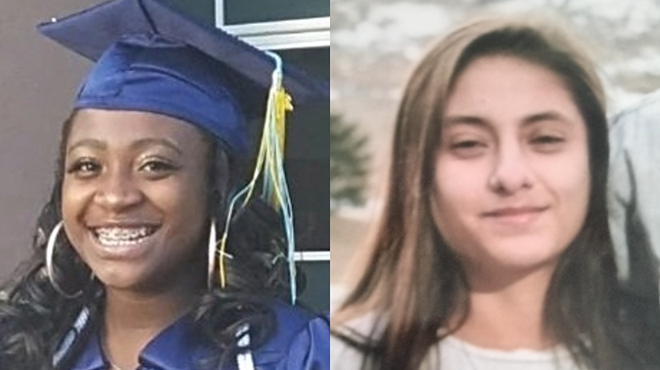 Headshots of Kalani Hayter (left) and Emriel Krantz (right), two young women killed in Colorado.