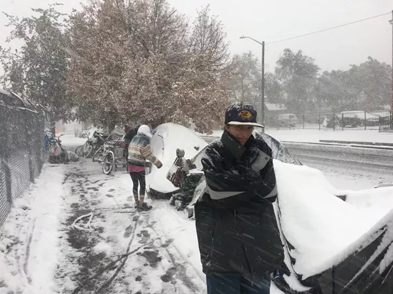 Image: Record numbers of people headed to shelters during the storm.