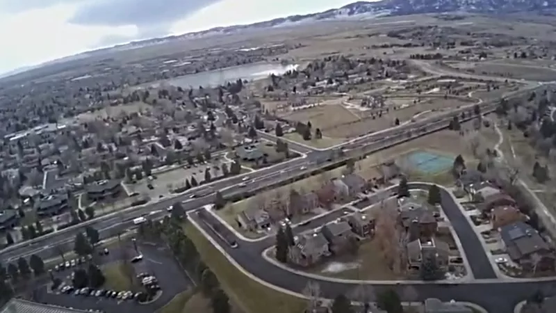 Image: An overhead view of Louisville, Colorado.