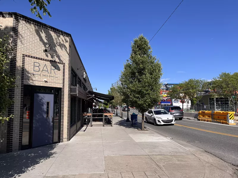 Image: street corner with construction