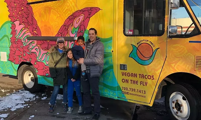 Image: Tracy Rackauskas and Ben Dinsmore launched Migration Taco last month, along with a little help from their two young sons.