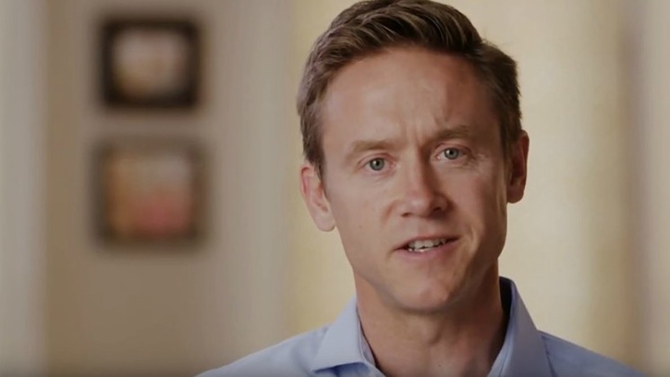 Mike Johnston as seen in a gubernatorial campaign commercial widely aired prior to the 2018 Democratic primary.