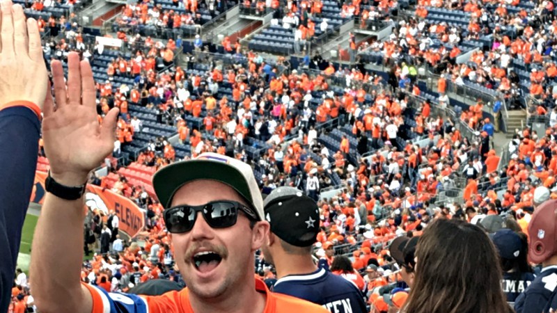 This Broncos fan was the cheerleader for our section — and he was made sure no one wanting a high-five was left hanging.