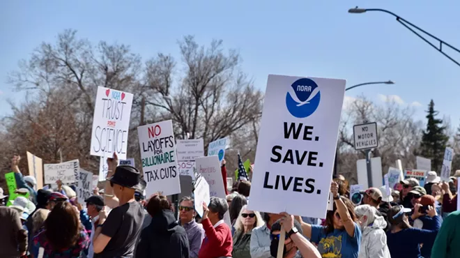 Protesters outside of NOAA in Boulder