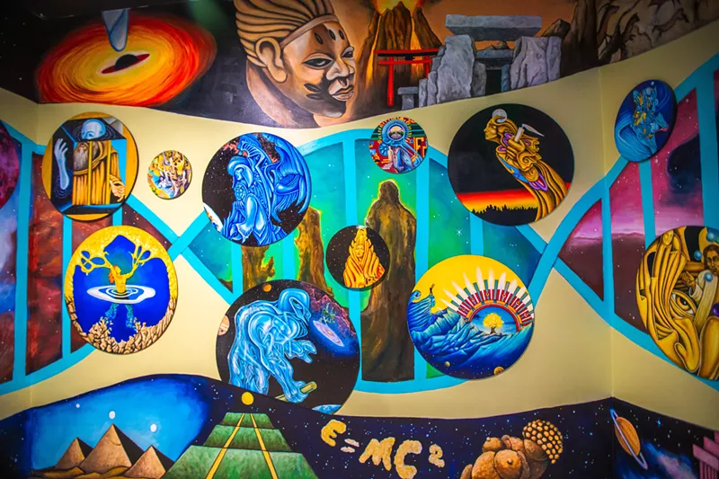 Image: Detail of "Indigenous Futurist Dreamscapes Lounge."