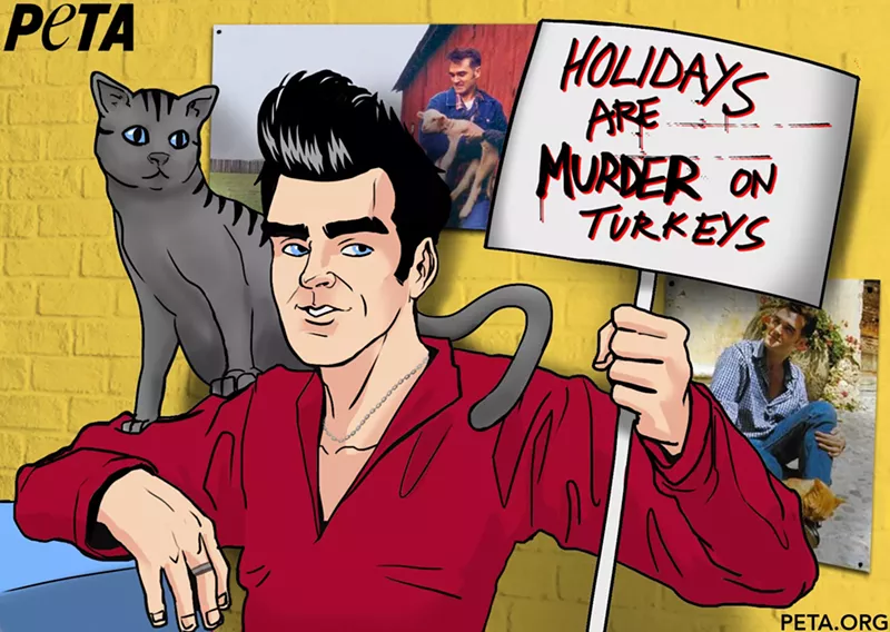 Image: Morrissey and PETA are joining forces to advocate for animals during the holiday season.