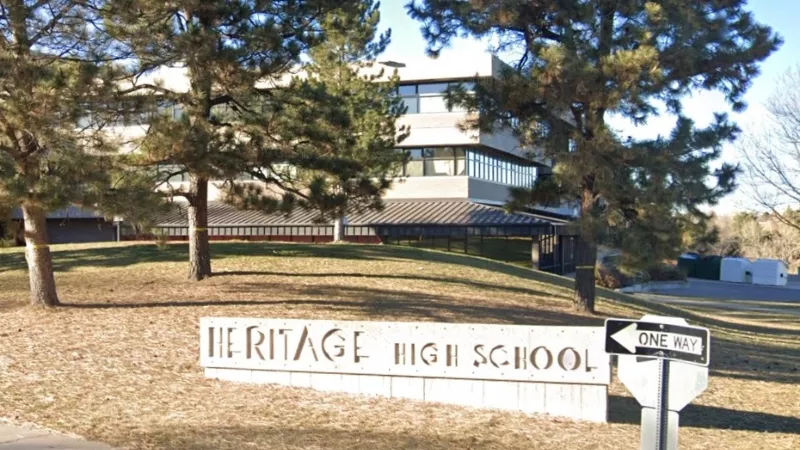 Image: Heritage High School in Littleton is one of thirteen Colorado high schools with a new outbreak this week.