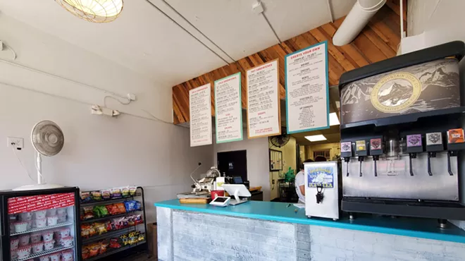 counter in a sandwich shop