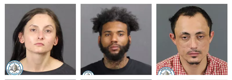 Image: Booking photos for (from left) Emily Strunk, Dontavious Hetzel and Kevin Wertin.