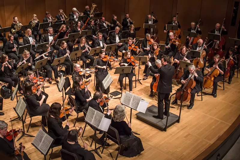 Image: Devin Patrick Hughes conducts the Arapahoe Philharmonic.