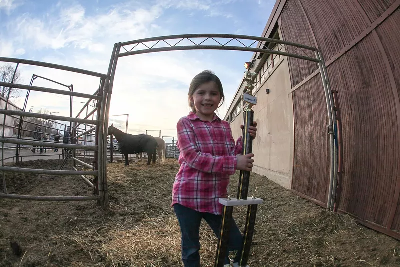 Image: Hayden McKee, mutton buster extraordinaire.