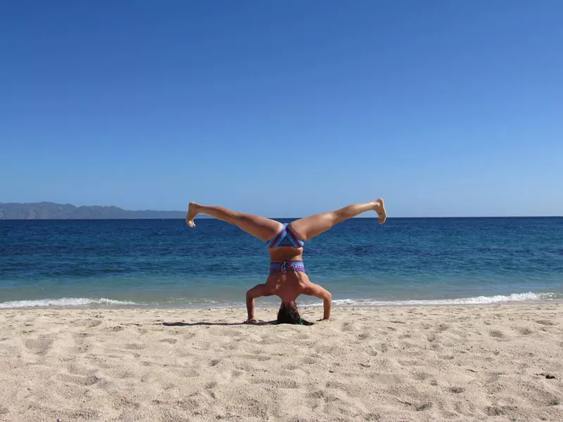 Image: Ashley Kelly, better known as Yogi Roo, is now teaching nude yoga classes at Release Studio.