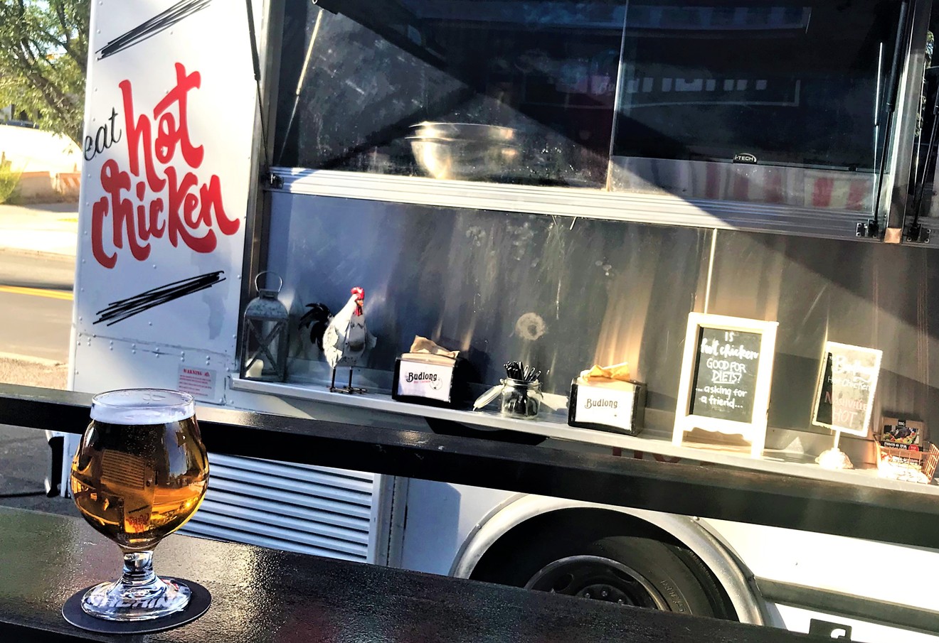 The Budlong Hot Chicken Truck  makes the rounds at breweries.