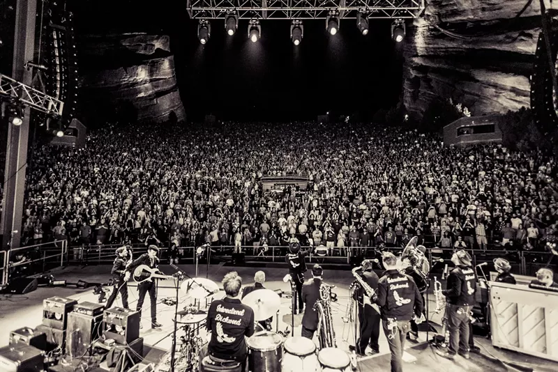 Image: Nathaniel Rateliff & the Night Sweats at Red Rocks Amphitheatre, on August 21, 2016.