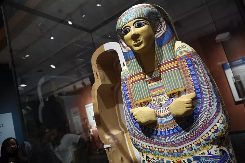 Image: Egyptian sarcophagus at museum