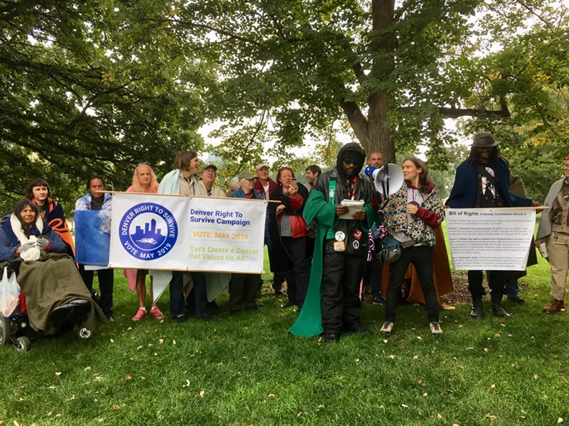 Image: Supporters of the Right to Survive Initiative on Monday, October 1.