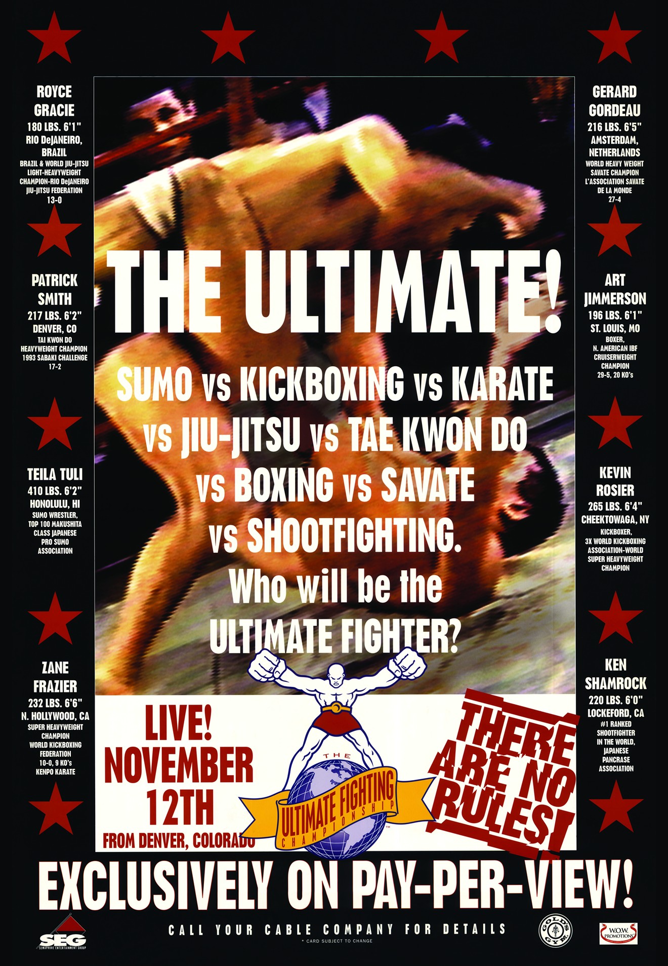 The original promotional poster for UFC One.