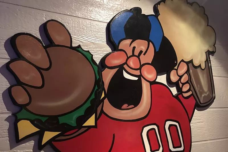 Image: The mascot at Fat Boy's sums up the experience.