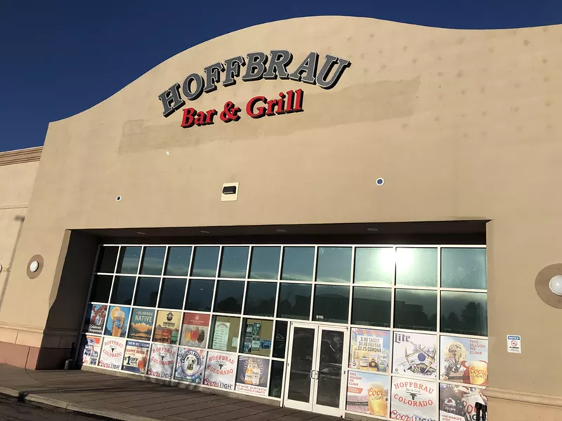 Image: Don't let the retail storefront look of the exterior fool you: There's just beer and booze for sale inside the Hoffbrau.