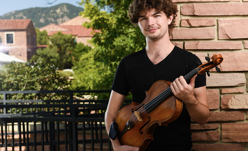 Composer and violist Jordan Holloway is only 23, but he's debuting a composition for Chautauqua Park's anniversary July 16.