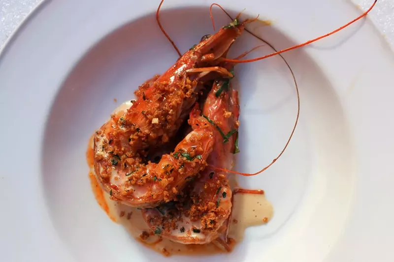 Image: Whole Spanish shrimp are a glimpse into Ultreia's menu (as served at the Bar Dough employee holiday party).