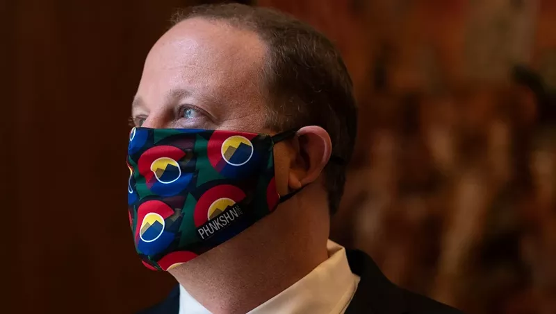 Image: Don't expect to see Governor Jared Polis rocking this look very often in the future.