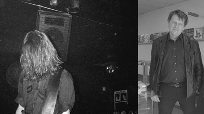 black and white photo of punk rock guitarist then and now