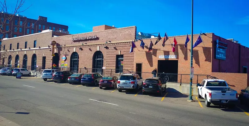 Image: brick building under blue sky