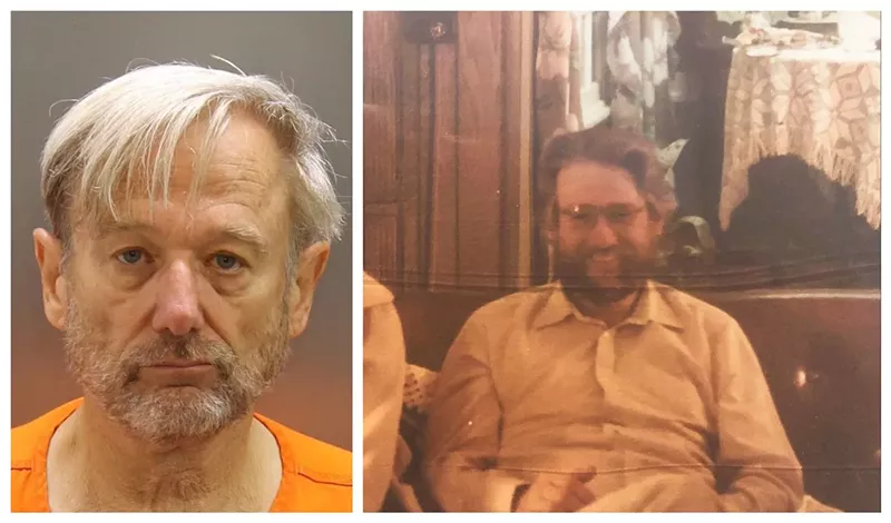 Image: Steven Pankey's booking photo and a snapshot of him circa December 1984, around the time Jonelle Matthews vanished.